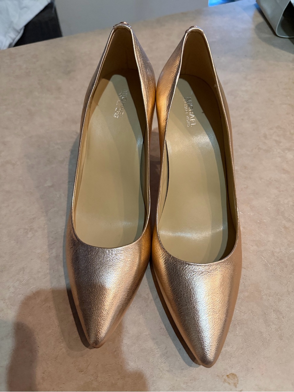 Michael Kors Rose Gold Pointed Toe Pumps